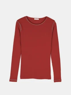 GATE Prążkowany top z metaliczną nitką| Koszulki I Topy·Topy