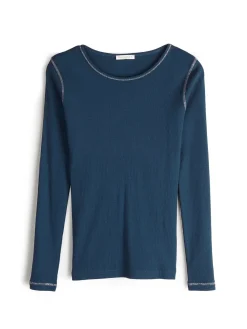 GATE Prążkowany top z metaliczną nitką| Koszulki I Topy·Topy