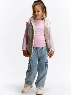 GATE Przedłużana holograficzna kamizelka pikowana|Dzieci Dziewczynki·Kurtki I Płaszcze