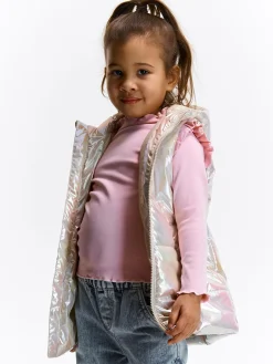 GATE Przedłużana holograficzna kamizelka pikowana|Dzieci Dziewczynki·Kurtki I Płaszcze