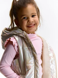 GATE Przedłużana holograficzna kamizelka pikowana|Dzieci Dziewczynki·Kurtki I Płaszcze