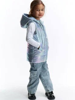 GATE Przedłużana holograficzna kamizelka pikowana|Dzieci Dziewczynki·Kurtki I Płaszcze