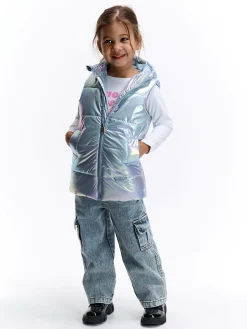 GATE Przedłużana holograficzna kamizelka pikowana|Dzieci Dziewczynki·Kurtki I Płaszcze