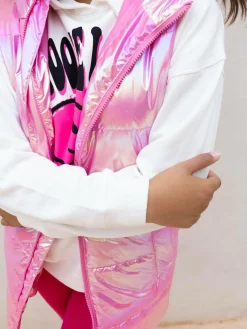 GATE Przedłużana holograficzna kamizelka pikowana|Dzieci Dziewczynki·Kurtki I Płaszcze