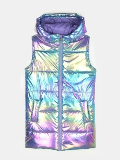 GATE Przedłużana holograficzna kamizelka pikowana|Dzieci Dziewczynki·Kurtki I Płaszcze