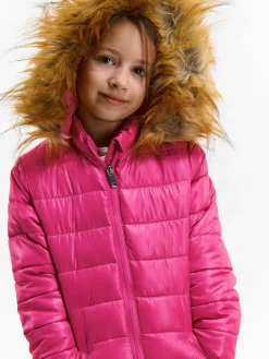 GATE Przedłużana, ocieplana kurtka zimowa ze sztucznym futerkiem|Dzieci Dziewczynki·Kurtki I Płaszcze