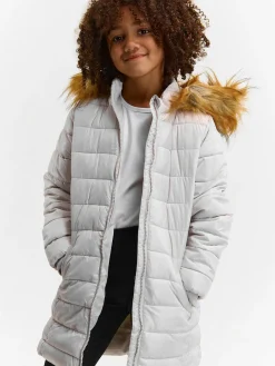 GATE Przedłużana, ocieplana kurtka zimowa ze sztucznym futerkiem|Dzieci Dziewczynki·Kurtki I Płaszcze