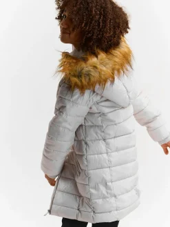 GATE Przedłużana, ocieplana kurtka zimowa ze sztucznym futerkiem|Dzieci Dziewczynki·Kurtki I Płaszcze