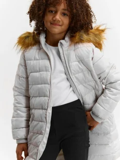 GATE Przedłużana, ocieplana kurtka zimowa ze sztucznym futerkiem|Dzieci Dziewczynki·Kurtki I Płaszcze