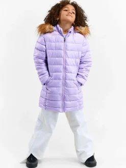 GATE Przedłużana, ocieplana kurtka zimowa ze sztucznym futerkiem|Dzieci Dziewczynki·Kurtki I Płaszcze