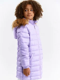 GATE Przedłużana, ocieplana kurtka zimowa ze sztucznym futerkiem|Dzieci Dziewczynki·Kurtki I Płaszcze