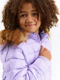 GATE Przedłużana, ocieplana kurtka zimowa ze sztucznym futerkiem|Dzieci Dziewczynki·Kurtki I Płaszcze