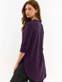 GATE Przedłużona koszulka z rękawami 3/4| Koszulki I Topy·Koszulki