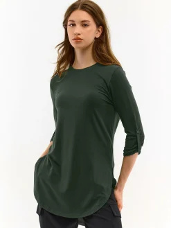 GATE Przedłużona koszulka z rękawami 3/4| Koszulki I Topy·Koszulki