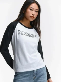 GATE Raglanowa koszula z nadrukiem| Koszulki I Topy·Koszulki|Koszulki I Topy·Koszulki Z Nadrukiem