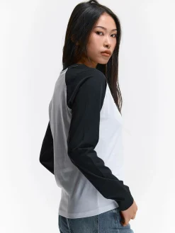 GATE Raglanowa koszula z nadrukiem| Koszulki I Topy·Koszulki|Koszulki I Topy·Koszulki Z Nadrukiem