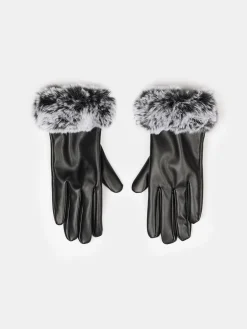 GATE Rękawiczki skórzane ze sztucznym futerkiem| Akcesoria·Rękawiczki