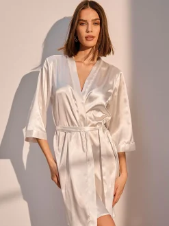 GATE Satynowy szlafrok| Bielizna·Bielizna Nocna|Bielizna·Kąpielowy Szlafrok