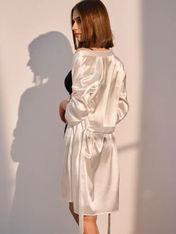 GATE Satynowy szlafrok| Bielizna·Bielizna Nocna|Bielizna·Kąpielowy Szlafrok