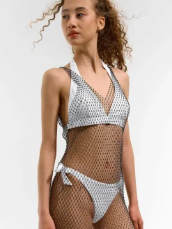 GATE Siateczkowa sukienka z kryształkami| Kategorie·Akcesoria Plażowe|Kategorie·Sukienki