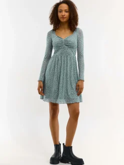 GATE Siateczkowa sukienka z kwiatowym nadrukiem| Kategorie·Sukienki