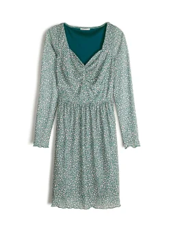 GATE Siateczkowa sukienka z kwiatowym nadrukiem| Kategorie·Sukienki