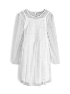 GATE Siateczkowa sukienka z perłami|Dzieci Dziewczynki·Sukienki