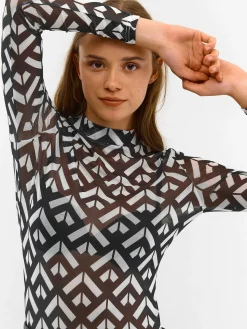 GATE Siateczkowy golf z nadrukiem| Koszulki I Topy·Topy|Koszulki I Topy·Golfy