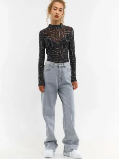 GATE Siateczkowy golf z nadrukiem| Koszulki I Topy·Topy|Koszulki I Topy·Golfy