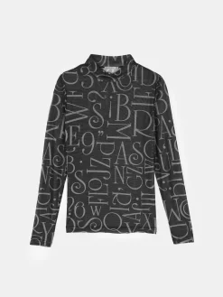 GATE Siateczkowy golf z nadrukiem| Koszulki I Topy·Topy|Koszulki I Topy·Golfy