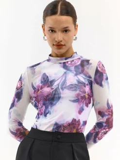 GATE Siateczkowy golf z nadrukiem| Koszulki I Topy·Topy|Koszulki I Topy·Golfy