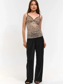 GATE Siateczkowy top bez rękawów z nadrukiem| Koszulki I Topy·Topy|Koszulki I Topy·Podkoszulki ☀️