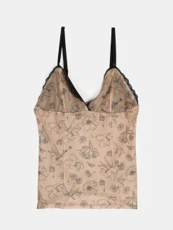 GATE Siateczkowy top bez rękawów z nadrukiem| Koszulki I Topy·Topy|Koszulki I Topy·Podkoszulki ☀️