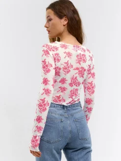 GATE Siateczkowy top z nadrukiem| Koszulki I Topy·Topy|Koszulki I Topy·Crop Top ☀️