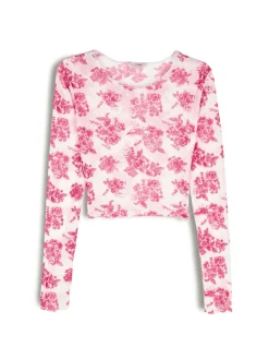 GATE Siateczkowy top z nadrukiem| Koszulki I Topy·Topy|Koszulki I Topy·Crop Top ☀️