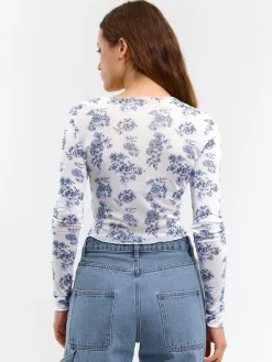 GATE Siateczkowy top z nadrukiem| Koszulki I Topy·Topy|Koszulki I Topy·Crop Top ☀️