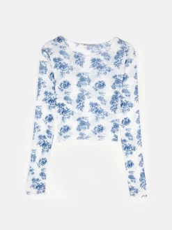 GATE Siateczkowy top z nadrukiem| Koszulki I Topy·Topy|Koszulki I Topy·Crop Top ☀️