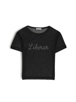 GATE Siateczkowy top z ozdobnymi kryształkami| Koszulki I Topy·Topy