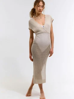 GATE Siatkowa damska sukienka midi| Kategorie·Sukienki