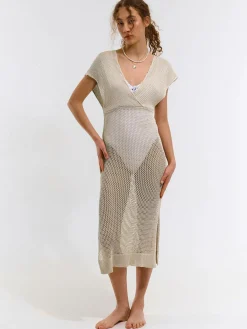 GATE Siatkowa damska sukienka midi| Kategorie·Sukienki