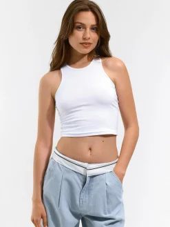 GATE Skrócony, elastyczny top bez rękawów| Koszulki I Topy·Podkoszulki ☀️|Koszulki I Topy·Crop Top ☀️