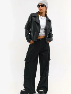 GATE Skórzana kurtka| Kurtki I Płaszcze·Kurtki Przejściowe