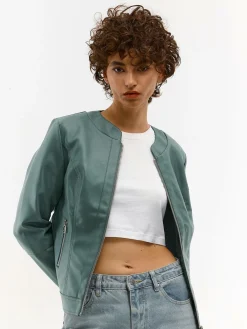 GATE Skórzana kurtka| Kurtki I Płaszcze·Kurtki Przejściowe