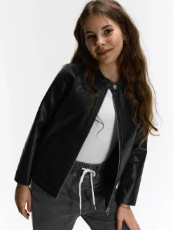 GATE Skórzana kurtka|Dzieci Dziewczynki·Kurtki I Płaszcze