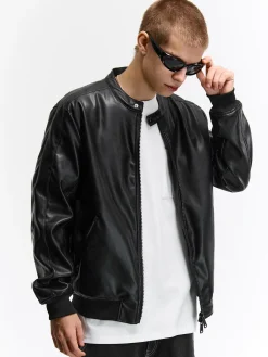 GATE Skórzana kurtka bomberka| Kurtki I Płaszcze·Kurtki Przejściowe