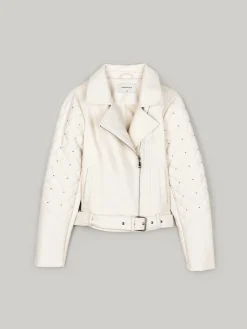 GATE Skórzana kurtka z aplikacjami| Kurtki I Płaszcze·Kurtki Przejściowe|Kurtki I Płaszcze·Pikowana Kurtka