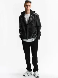 GATE Skórzana kurtka z kapturem| Kurtki I Płaszcze·Kurtki Przejściowe