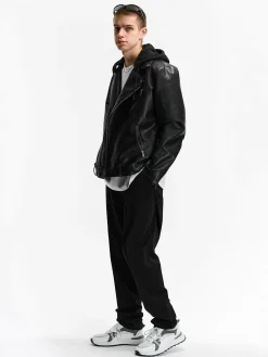 GATE Skórzana kurtka z kapturem| Kurtki I Płaszcze·Kurtki Przejściowe