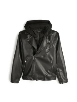 GATE Skórzana kurtka z kapturem| Kurtki I Płaszcze·Kurtki Przejściowe