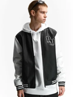 GATE Skórzana kurtka z naszywką| Kurtki I Płaszcze·Kurtki Przejściowe